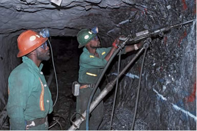 Extração de minérios na África do Sul